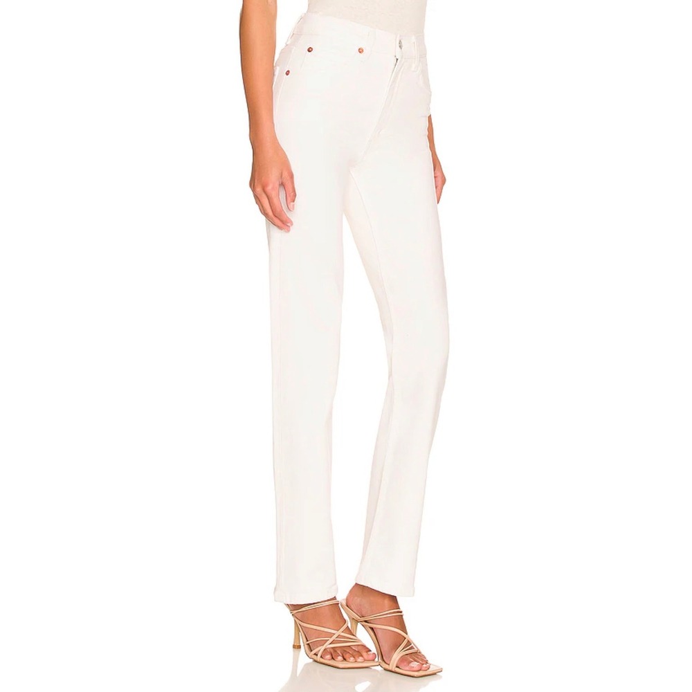 RE/DONE Original 70's High Rise Straight Leg Jeans Vintage White Size 29
